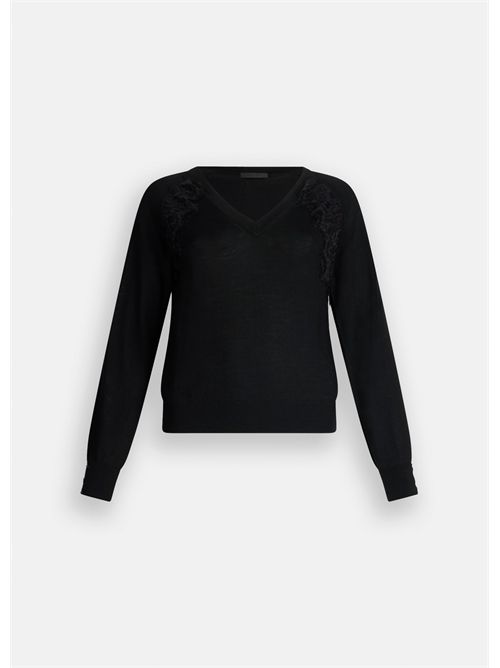 Maglia in lana con pizzo LIU JO | CF5423MA82O/22222